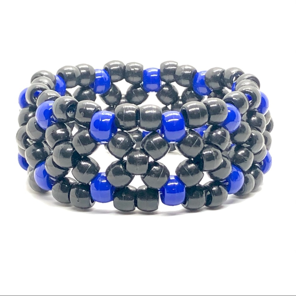 Black and Blue Kandi Cuff
